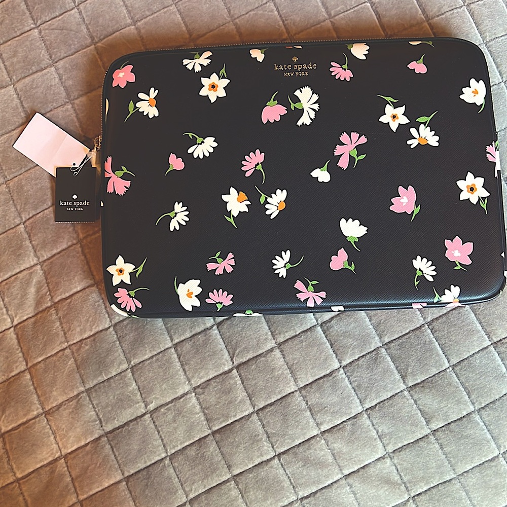 Kate Spade Laptop Sleeve, Black Multi Floral